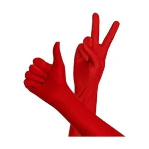 Skeleteen Guantes de ópera de satén rojo guantes de codo_4