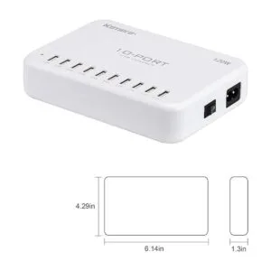 Estación de carga USB de 120 W 24 A 10 puertos para varios_3