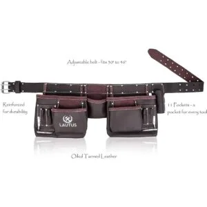 LAUTUS Cinturón de herramientas de cuero curtido al_2