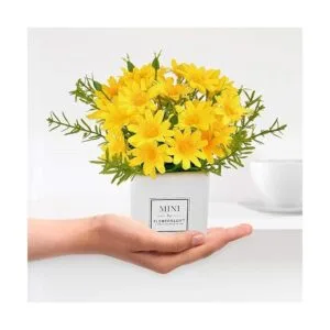 Flores artificiales flores de margaritas con jarrón_4