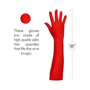 Skeleteen Guantes de ópera de satén rojo guantes de codo_5