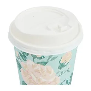 Paquete de 24 tazas de café térmicas de papel floral_5