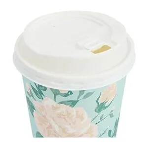 Paquete de 24 tazas de café térmicas de papel floral_4