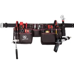 LAUTUS Cinturón de herramientas de cuero curtido al_3