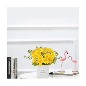 Flores artificiales flores de margaritas con jarrón_6