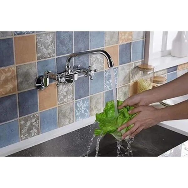 Sumerain Grifos de cocina para montaje en pared 2 manijas_3