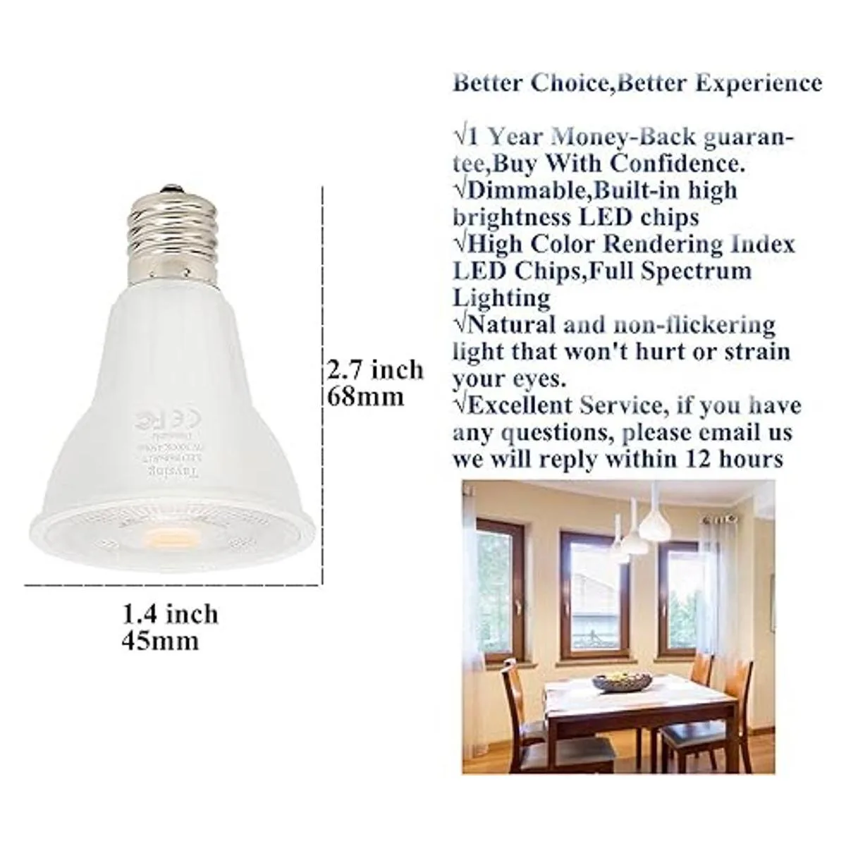 Bombilla LED regulable R14 5 W tipo R 450 lúmenes mini_3