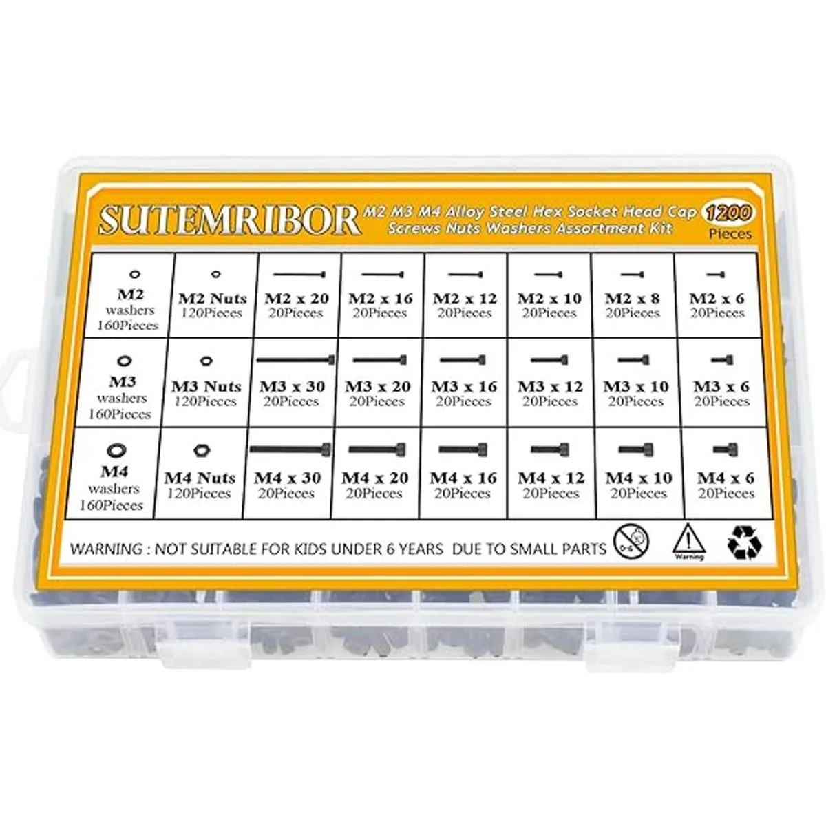 M2 M3 M4 Tornillos de aleación de acero y 1200 unidades_6