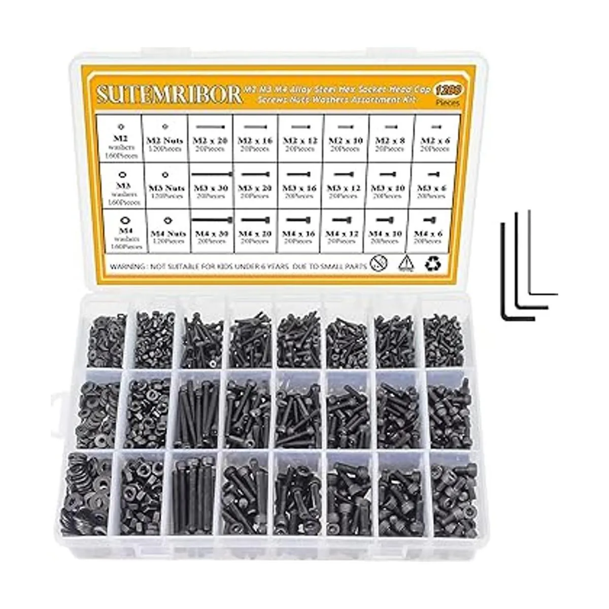 M2 M3 M4 Tornillos de aleación de acero y 1200 unidades_7