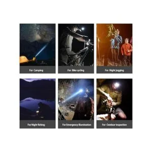 Linterna frontal LED recargable por USB 9000 lúmenes_6