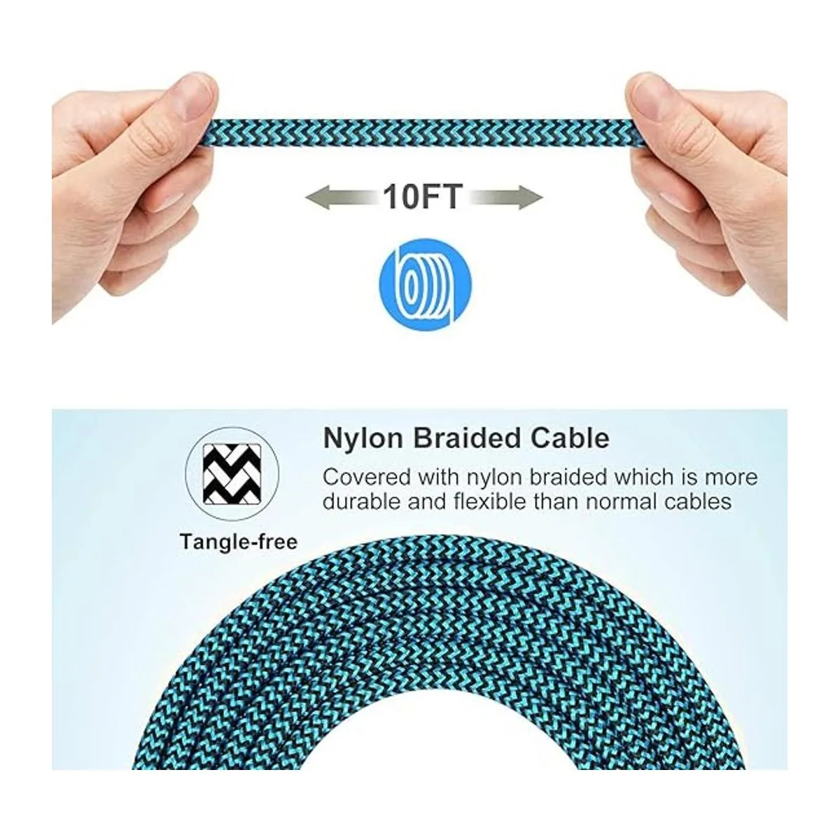 Cable USB tipo C de 9.8 ft con carga rápida de 3 A 2_3