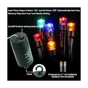 Joomer Luces Chrismas con batería 200 luces LED de hadas_2