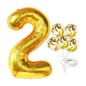 KatchOn Globos dorados en forma de números con látex set_1