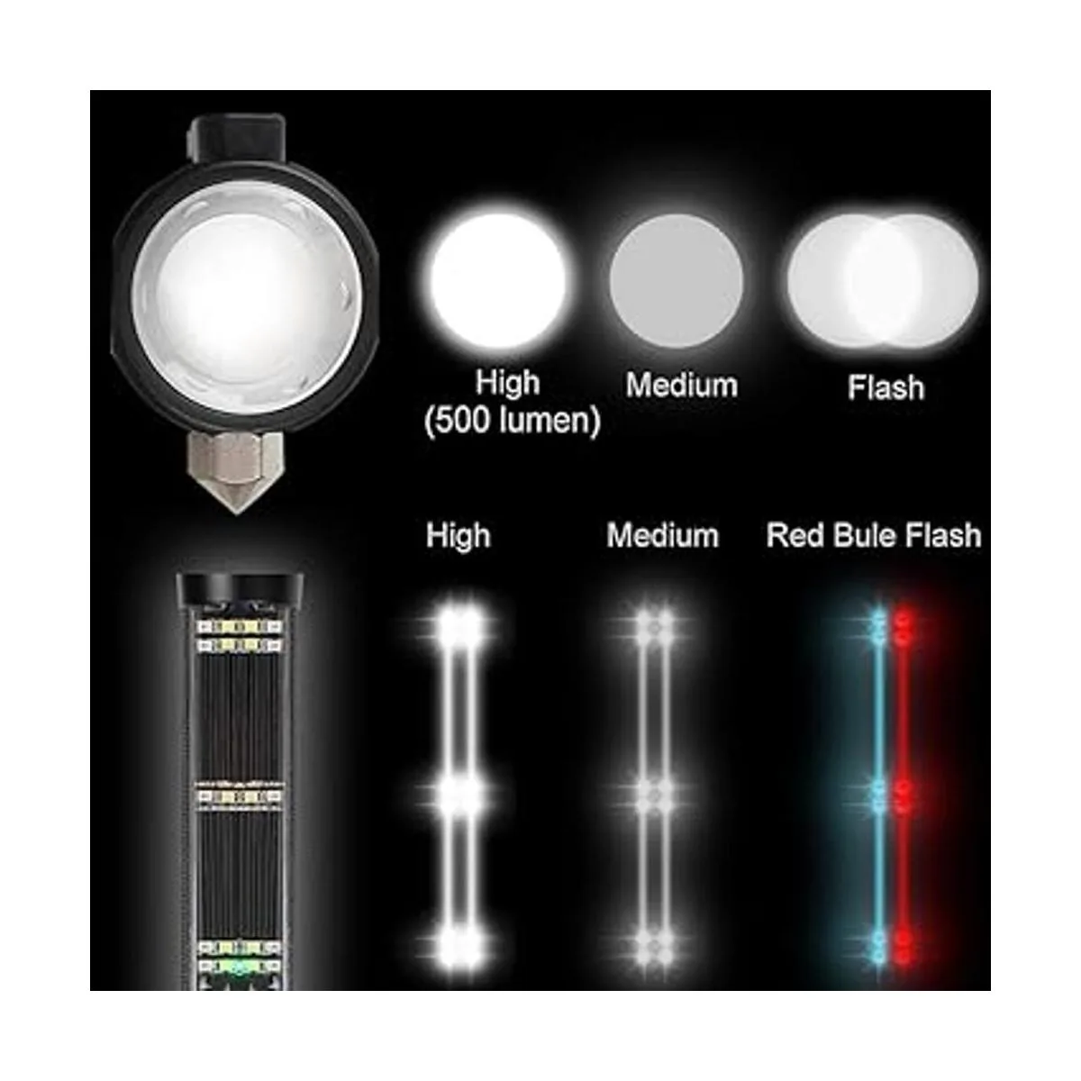 Lebote Linterna táctica de energía solar linterna_2