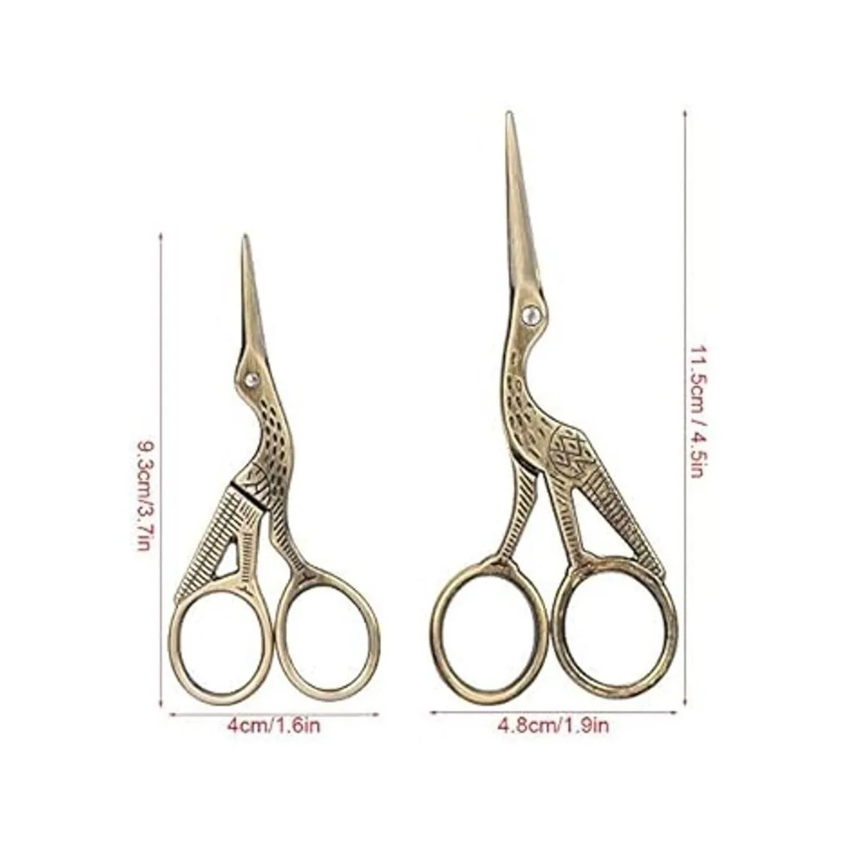 Tijeras de costura vintage con forma de cigeña tijeras_3