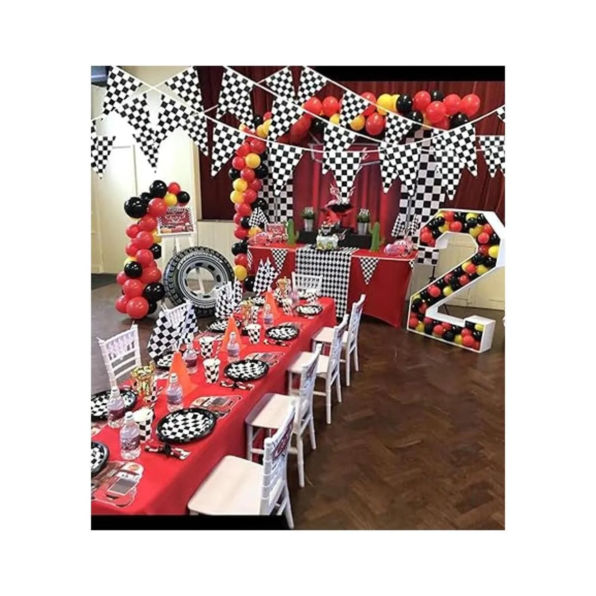 Piokio Bandera a cuadros en blanco y negro de 100 pies_3