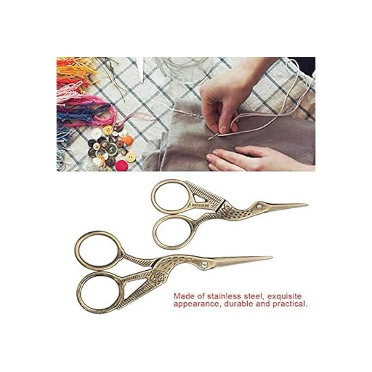 Tijeras de costura vintage con forma de cigeña tijeras_5