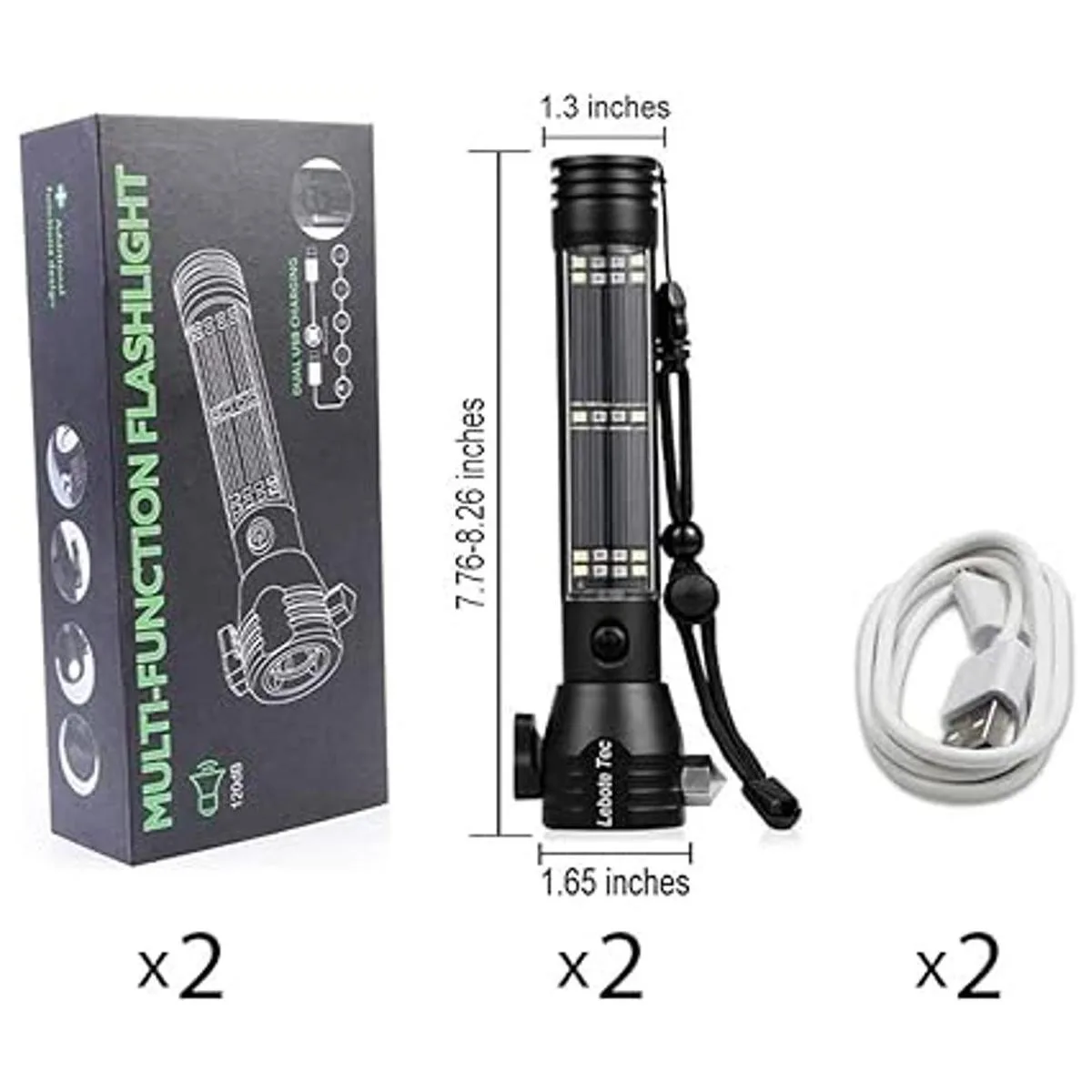 Lebote Linterna táctica de energía solar linterna_7