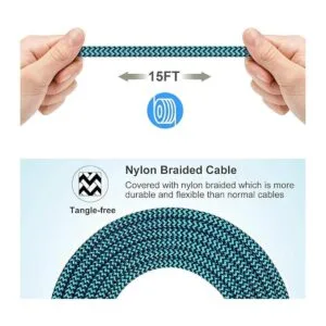 Cable USB tipo C de 15 pies con carga rápida 3A ultra_3