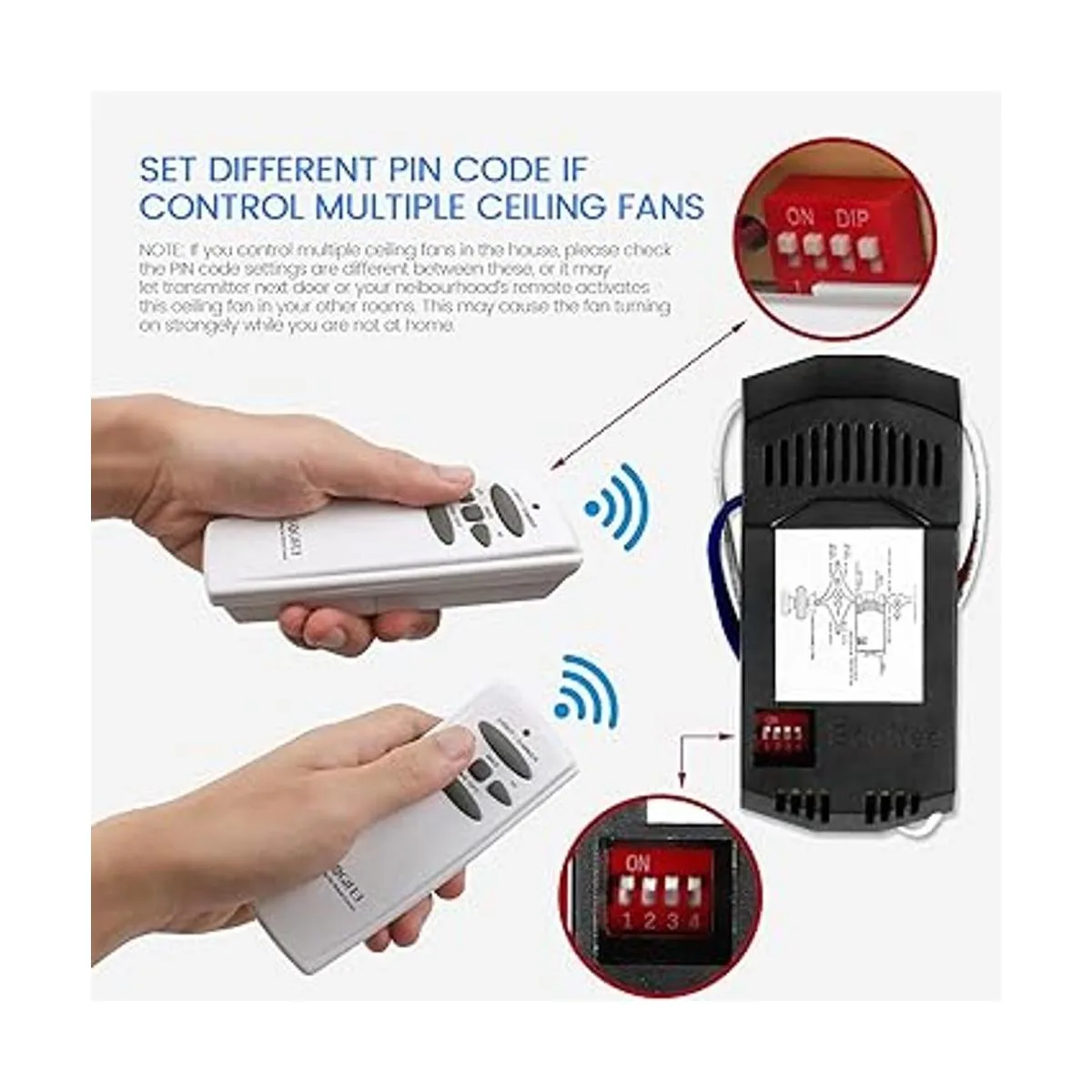 Eogifee Kit universal de control remoto y receptor de_3