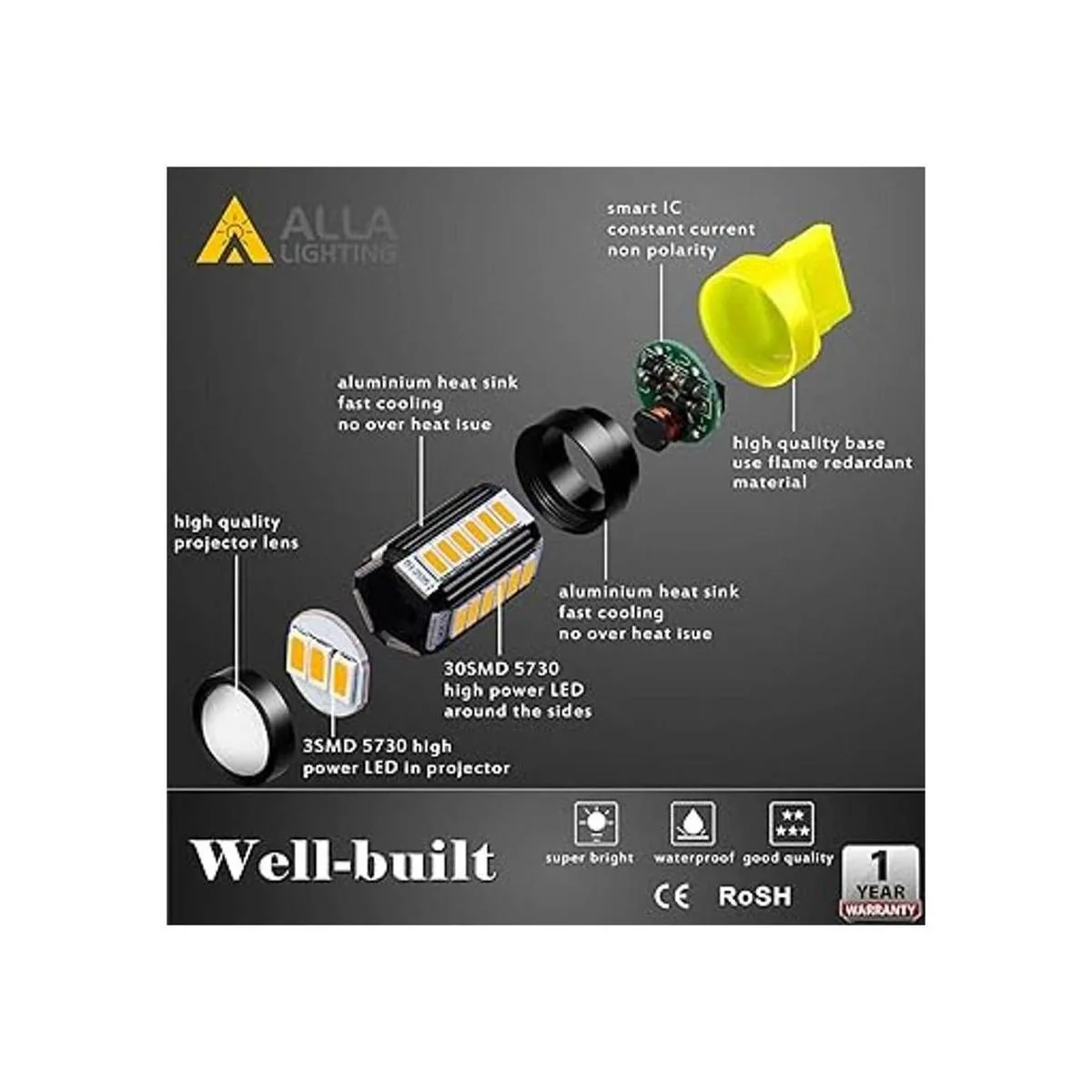 Alla Lighting 2800lm 7440 7443 bombillas LED de señal de_5