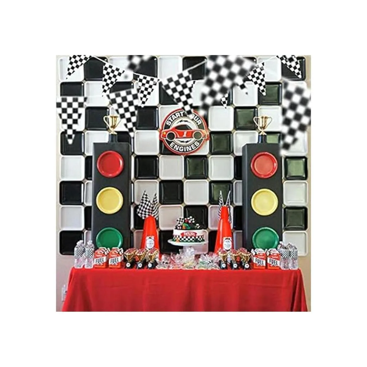 Piokio Bandera a cuadros en blanco y negro de 100 pies_7