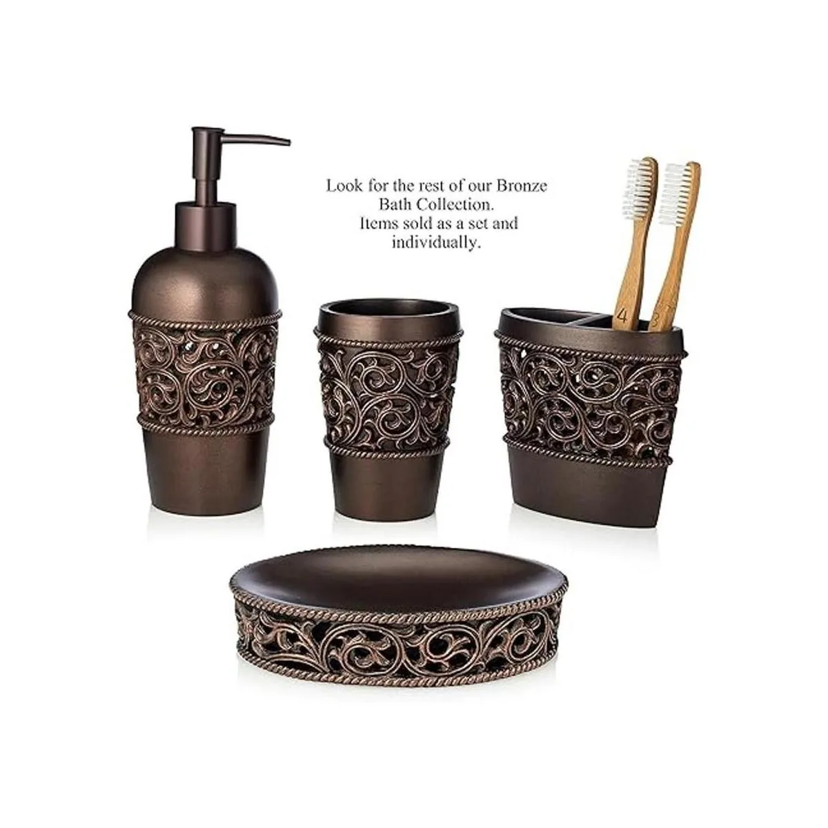 Essentra Home Dispensador de jabón líquido de bronce para_2