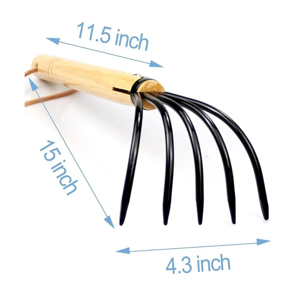 Rastrillo de garra para jardineros de 15 pulgadas acero_4