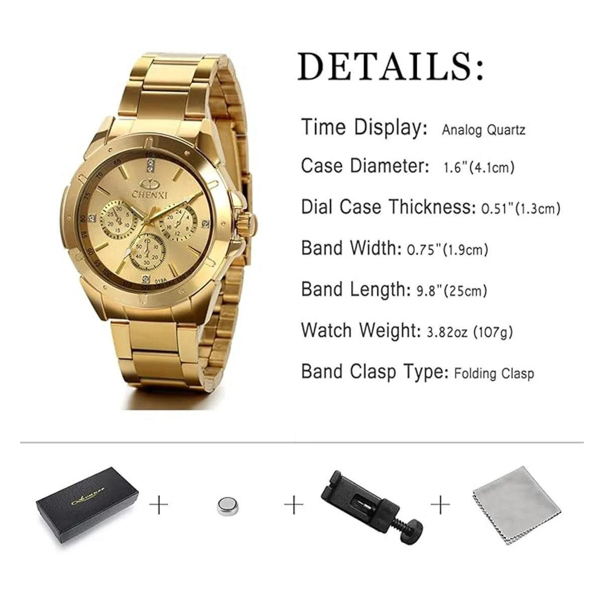 Avaner Reloj de pulsera analógico de cuarzo con diamantes_7