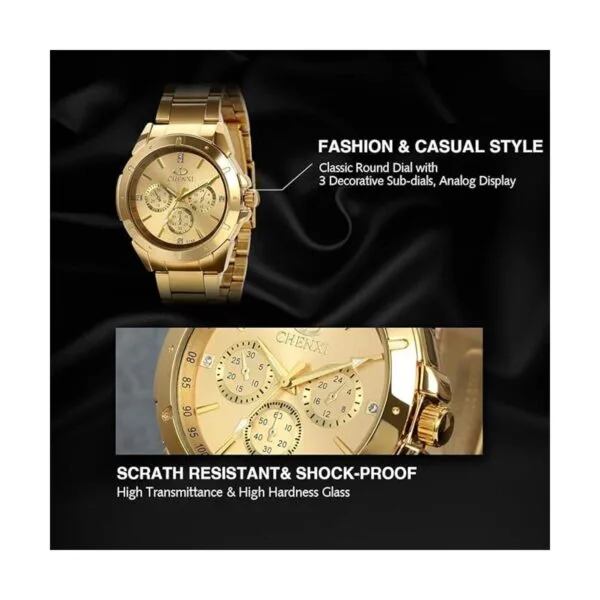 Avaner Reloj de pulsera analógico de cuarzo con diamantes_4