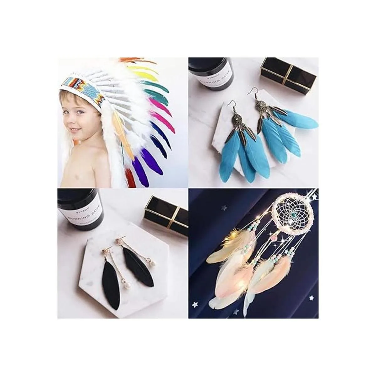 Coceca 240 plumas de ganso coloridas de 4 a 6 pulgadas_7