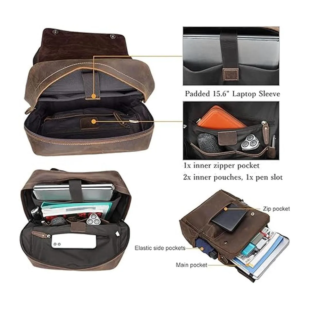 Mochila vintage de piel auténtica de 15.6 pulgadas para_5