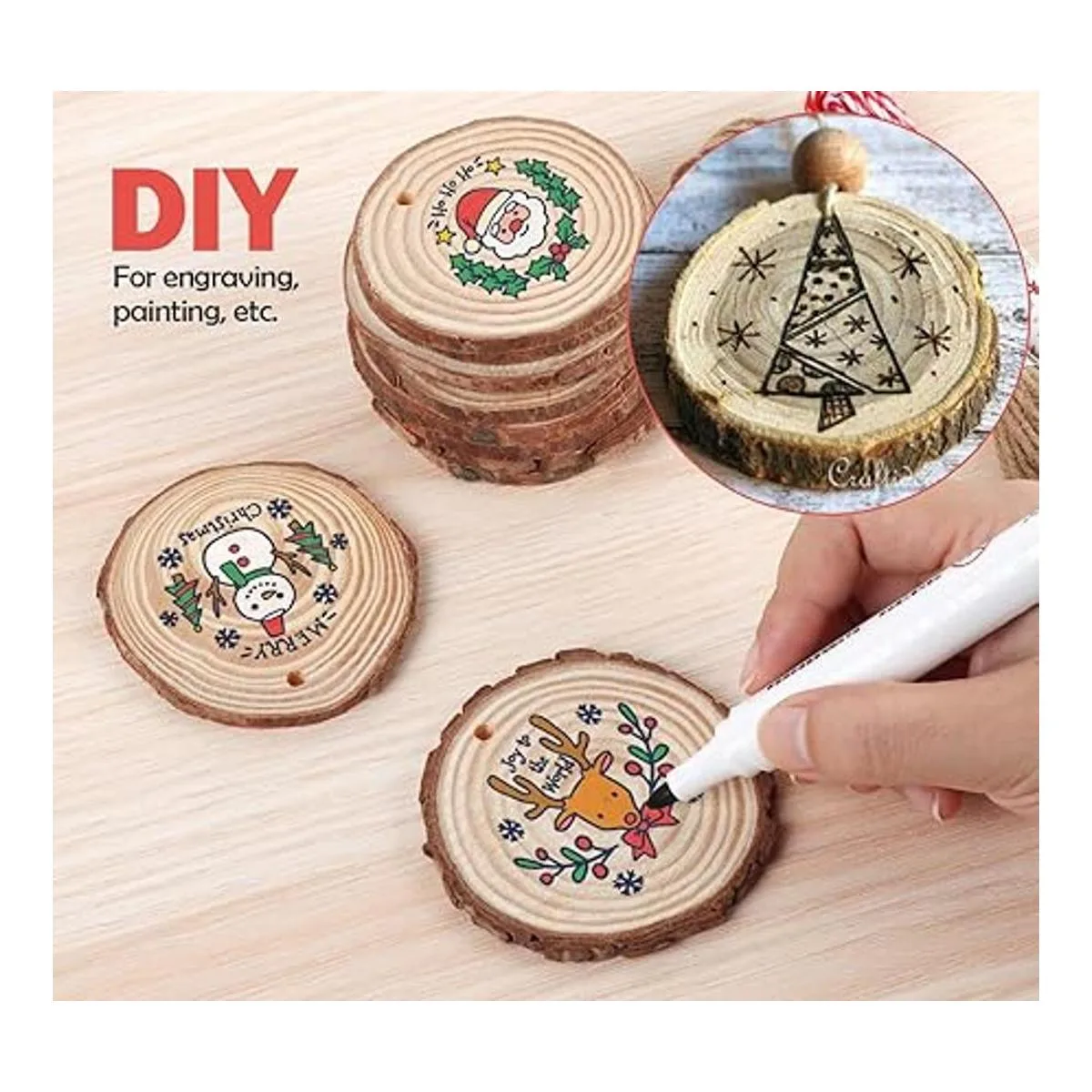 50 rebanadas de madera sin terminar de 2.4 a 2.8 pulgadas_2