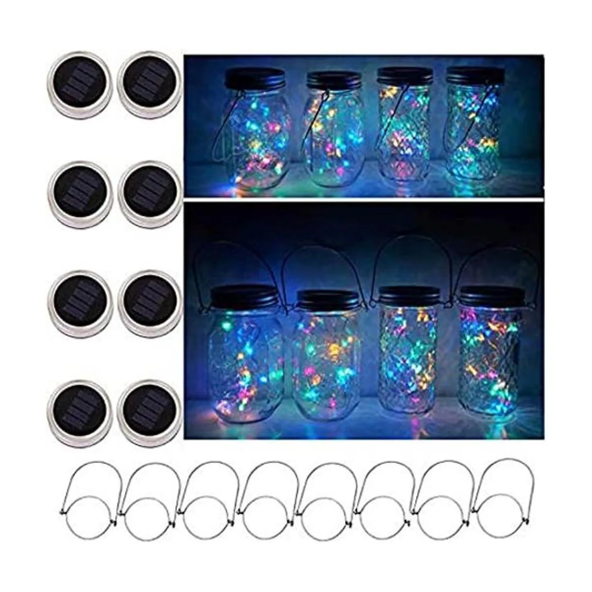 Cynzia Paquete de 8 luces solares para tarro de masón 30_1