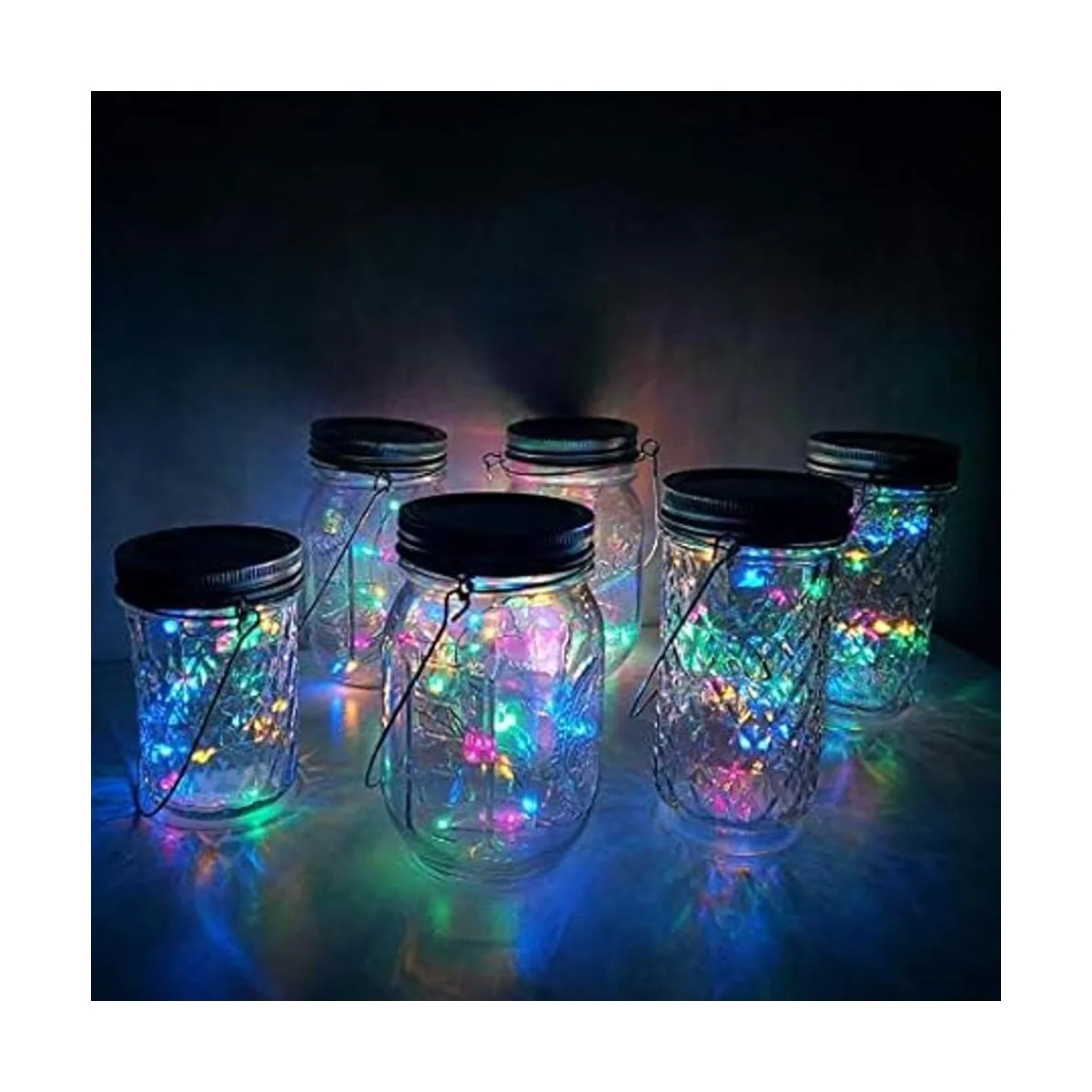 Cynzia Paquete de 8 luces solares para tarro de masón 30_7