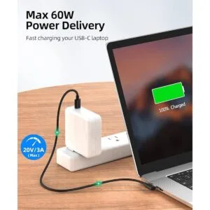 SUNGUY Cable USB C a USB C de 1 pie paquete de 2 ángulo_2