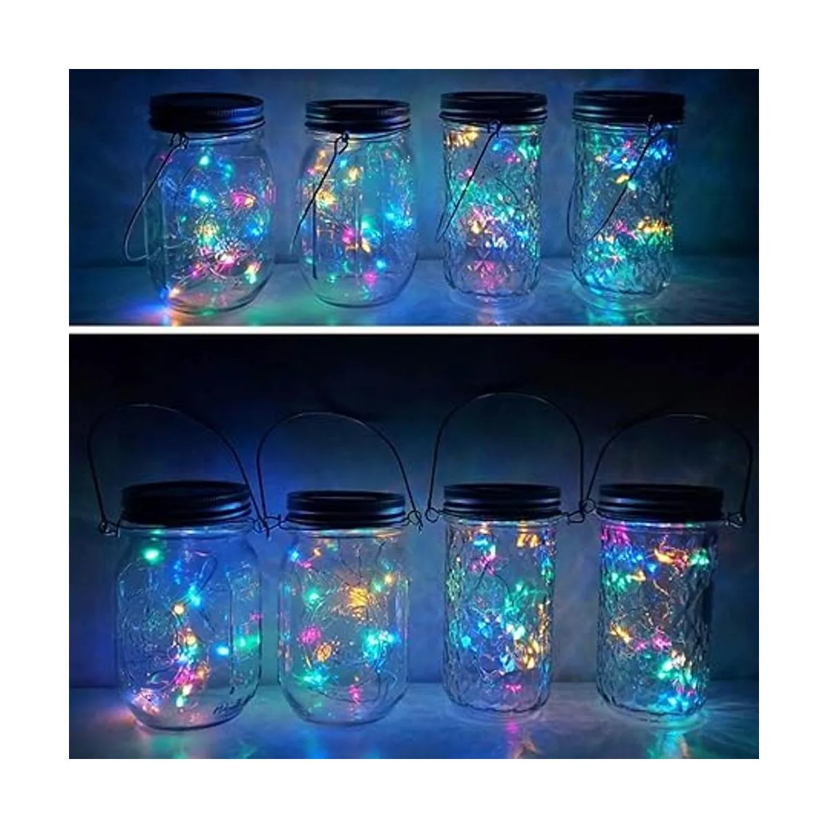 Cynzia Paquete de 8 luces solares para tarro de masón 30_6