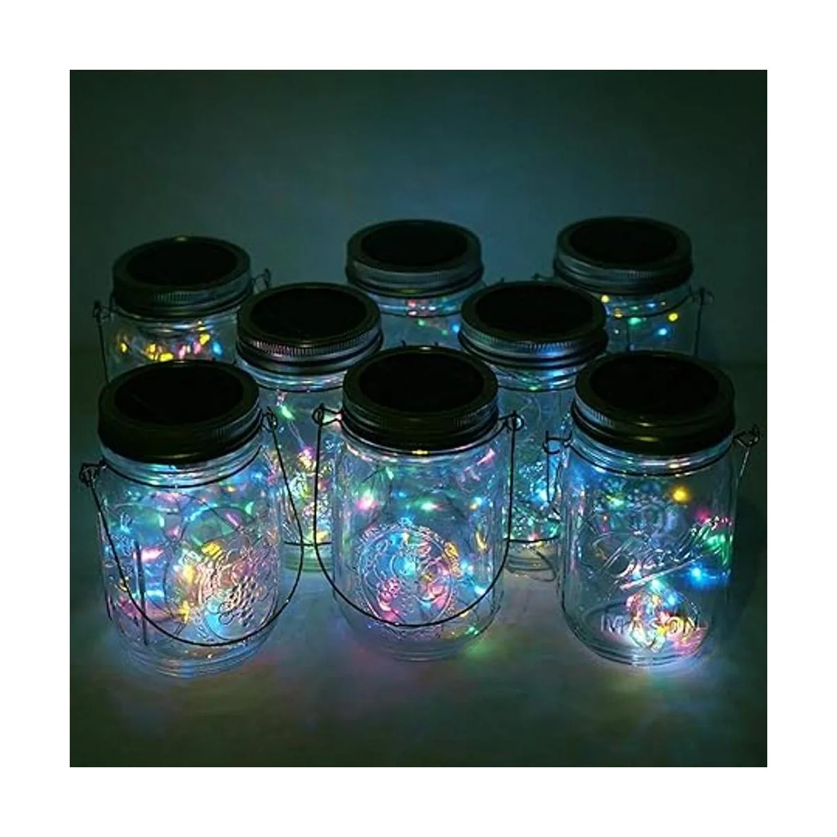 Cynzia Paquete de 8 luces solares para tarro de masón 30_2