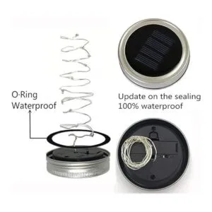 Cynzia Paquete de 8 luces solares para tarro de masón 30_4