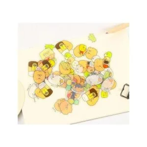 Calcomanías de PVC transparentes de animales de dibujos_3