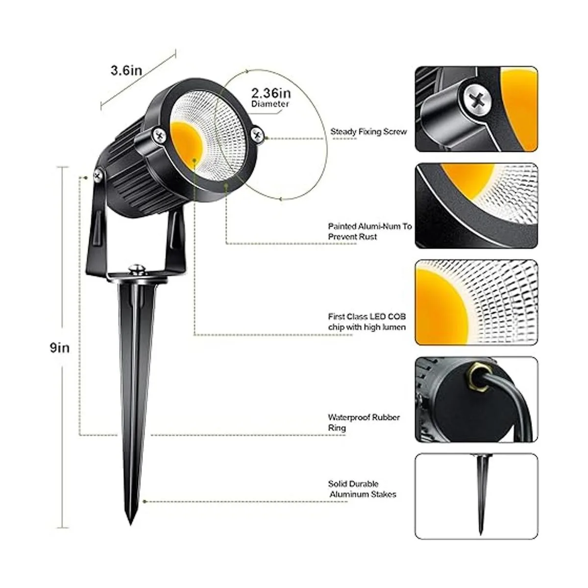 ALEDECO Luces de paisaje de bajo voltaje para exteriores_2