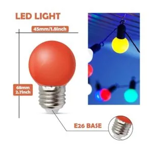 Paquete de 10 bombillas LED de colores de 1 W E27 G45_2