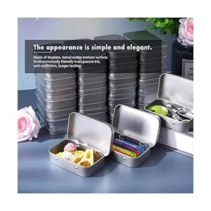 Tamicy Latas rectangulares de metal vacías con bisagras_3