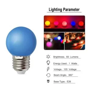 Paquete de 10 bombillas LED de colores de 1 W E27 G45_7