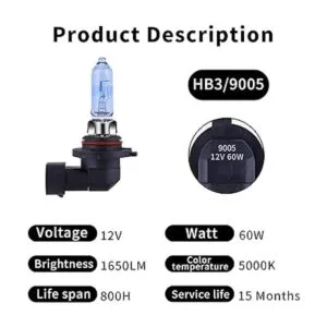 Bombilla halógena para faros delanteros con luz súper_3