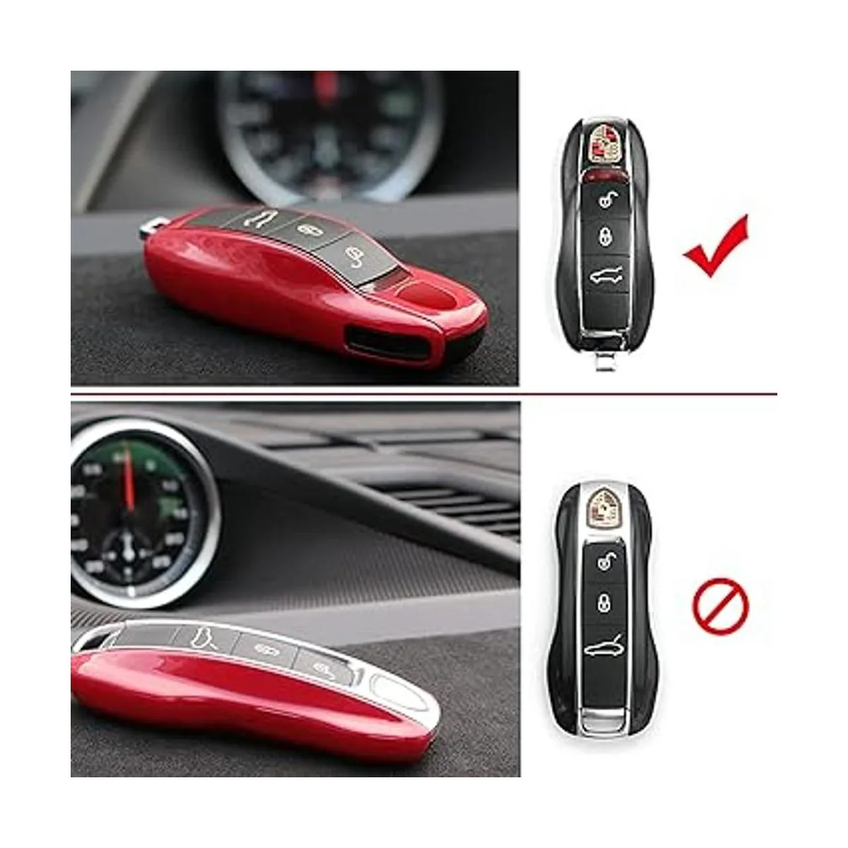 Funda de botón para llave remota compatible con Porsche_2