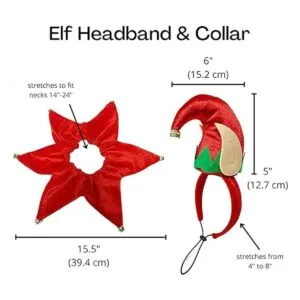 Midlee Sombrero de elfo para perro con banda de cuello_7