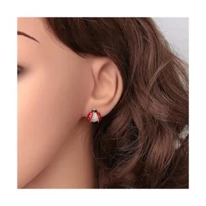 Aretes de mariquita con dije de insecto disfraz de bebé_3