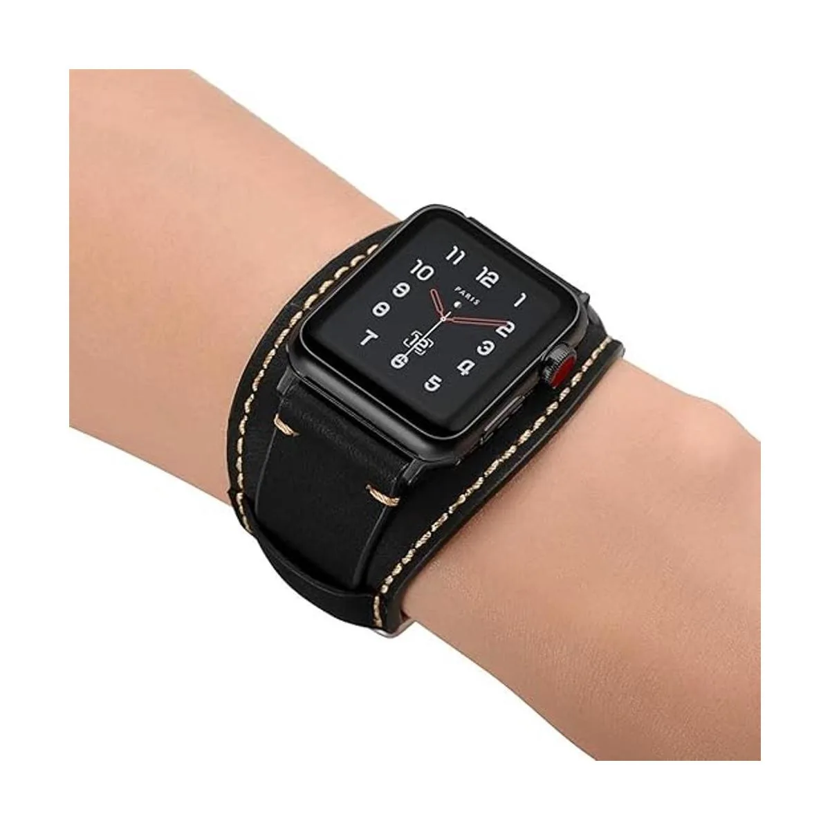 CooBes Correa de cuero genuino compatible con reloj Apple_5