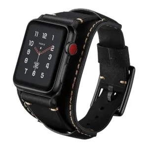 CooBes Correa de cuero genuino compatible con reloj Apple_2